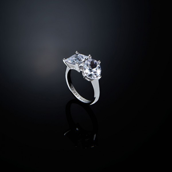 CHIARA FERRAGNI Ring Princess Crystals | Silver Metal J19AVU07016