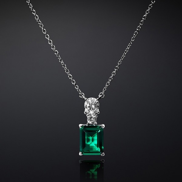 CHIARA FERRAGNI Necklace Emerald Crystals | Silver Metal J19AWJ03