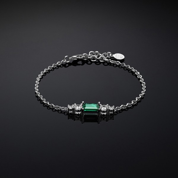 CHIARA FERRAGNI Bracelet Emerald Crystals | Silver Metal J19AWJ20