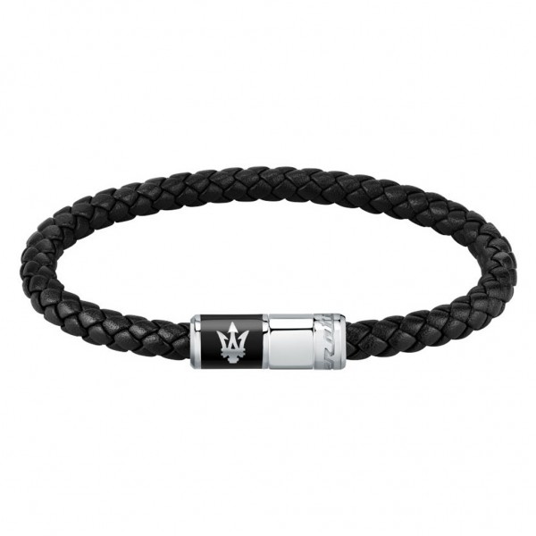 MASERATI Bracelet JM222AVE07 | Two Tone Recycled Leather-Stainless Steel