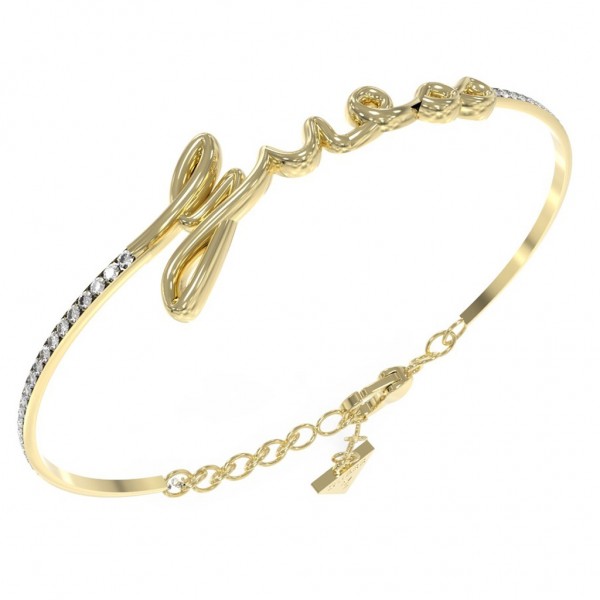 GUESS Bracelet Say My Name Zircons | Gold Stainless Steel JUBB03311JWYGL