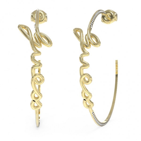 GUESS Earring Say My Name Zircons | Gold Stainless Steel JUBE03312JWYGT/U