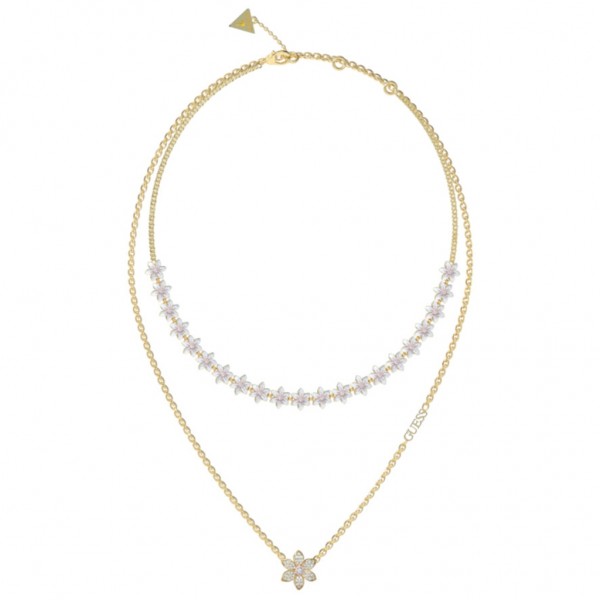 GUESS Necklace White Lotus Zircons | Gold Stainless Steel JUBN04130JWYGWHT/U