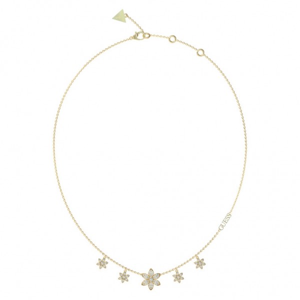 GUESS Necklace White Lotus Zircons | Gold Stainless Steel JUBN04143JWYGT/U