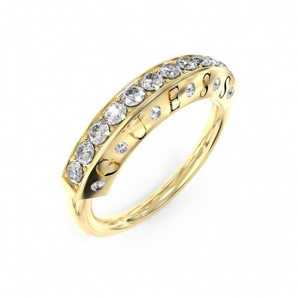 GUESS Ring Bond Zircons | Gold Stainless Steel JUBR03254JWYG54