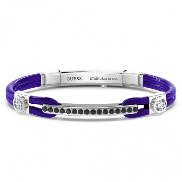 GUESS Bracelet Portofino Jumbo Zircons | Blue Kevlar- Silver Stainless Steel JUMB03034JWSTJBT/U