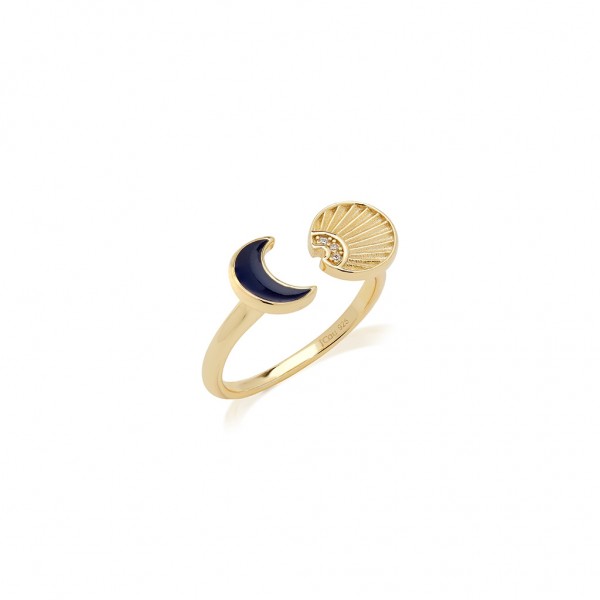JCOU Sun and Moon Ring Silver 925° Gold Plated 14K JW901G0-01