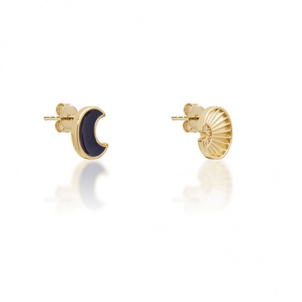 JCOU Sun and Moon Earring Silver 925° Gold Plated 14K JW901G4-02