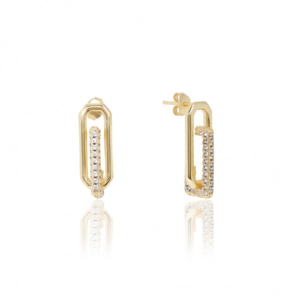 JCOU Unchain Earring Silver 925° Gold Plated 14K JW908G4-03