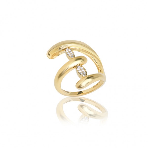 JCOU Hug Ring Silver 925° Gold Plated 14K JW910G0-02S