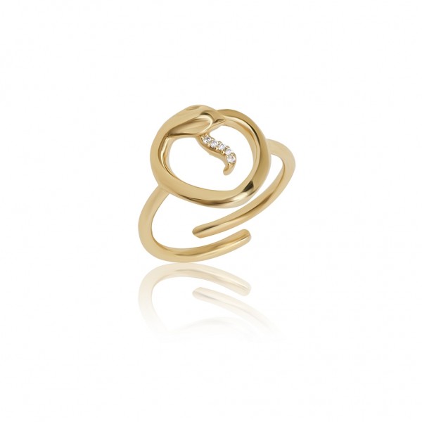 JCOU Snakeheart Ring Silver 925° Gold Plated 14K JW911G0-01