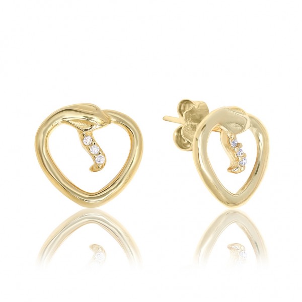JCOU Snakeheart Earring Silver 925° Gold Plated 14K JW911G4-01