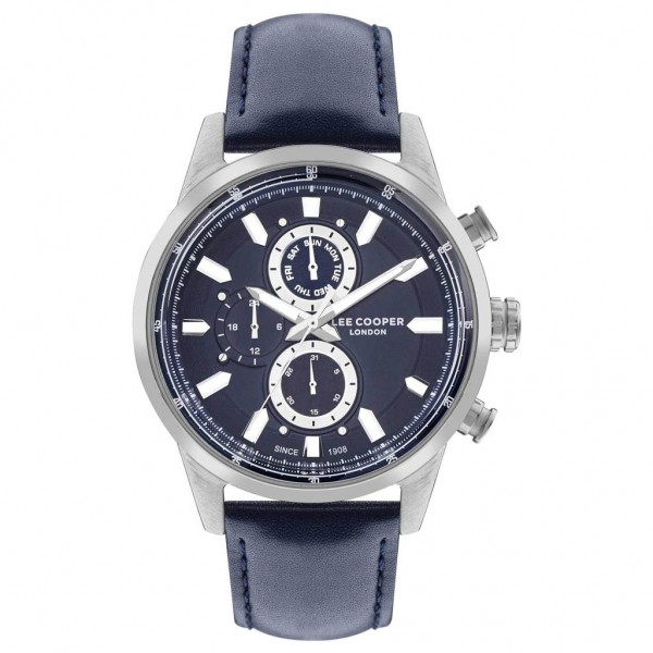 LEE COOPER Gents LC07855.399 Multifunction Blue Leather Strap