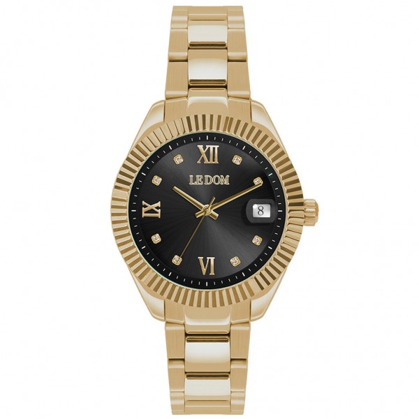 LE DOM Harmony LD.1502-6 Crystals Gold Stainless Steel Bracelet