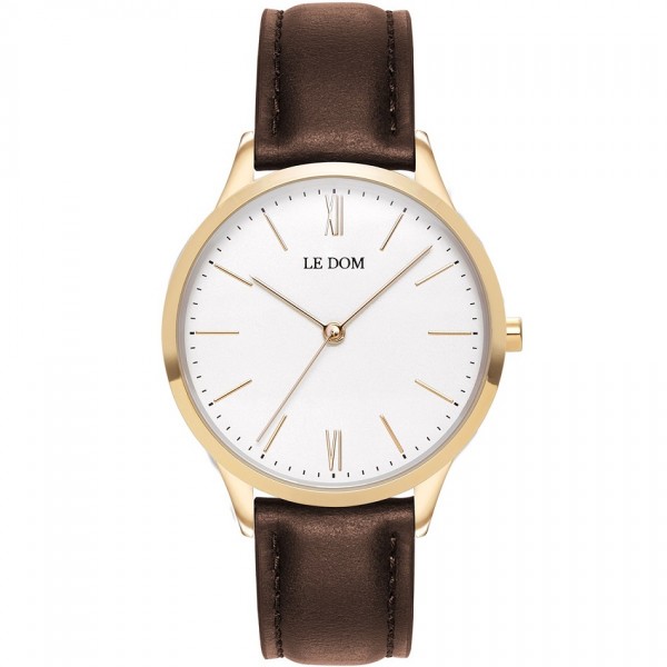 LE DOM Classic Lady LD.1000-16 Brown Leather Strap