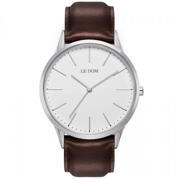 LE DOM Classic LD.1001-11 Brown Leather Strap