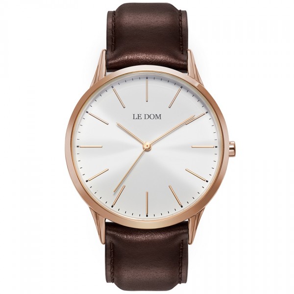LE DOM Classic LD.1001-15 Brown Leather Strap