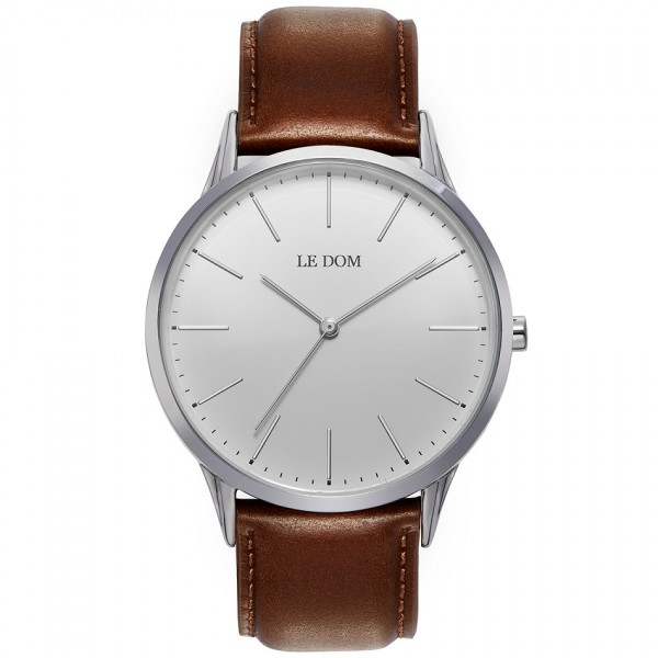 LE DOM Classic LD.1001-16 Brown Leather Strap