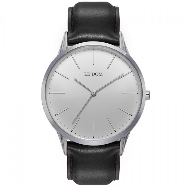 LE DOM Classic LD.1001-17 Grey Leather Strap