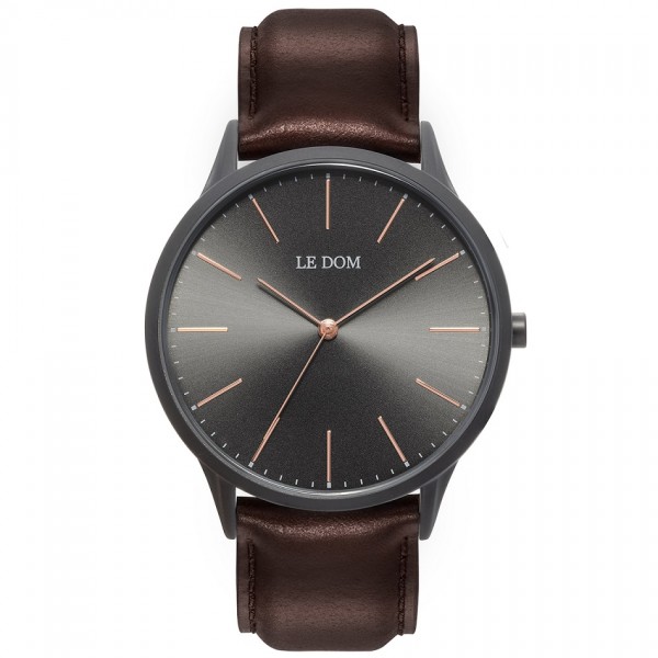 LE DOM Classic LD.1001-4 Brown Leather Strap