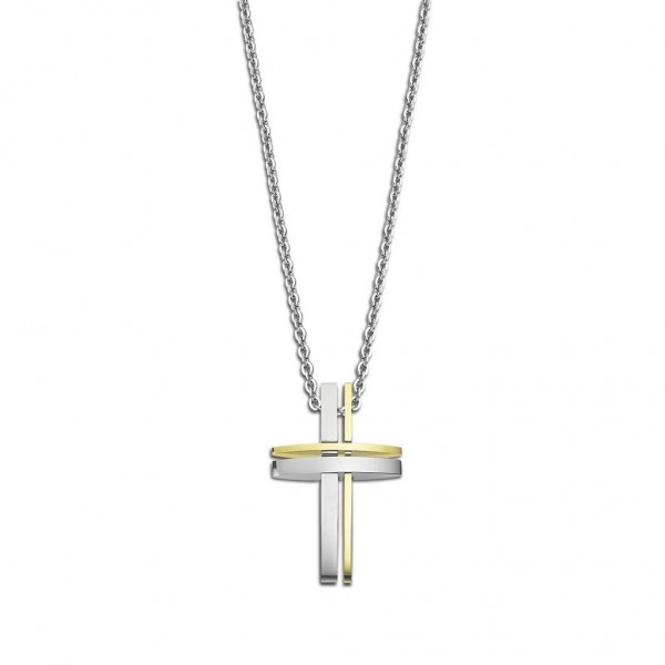 LOTUS Style Cross | Two Tone Stainless Steel LS1984-1/2