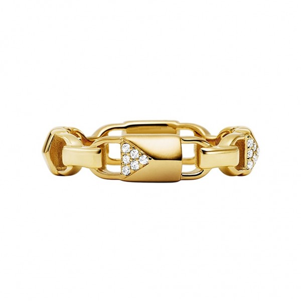 MICHAEL KORS Ring Mercer Link Zircons | Gold Plated 14K MKC1024AN710