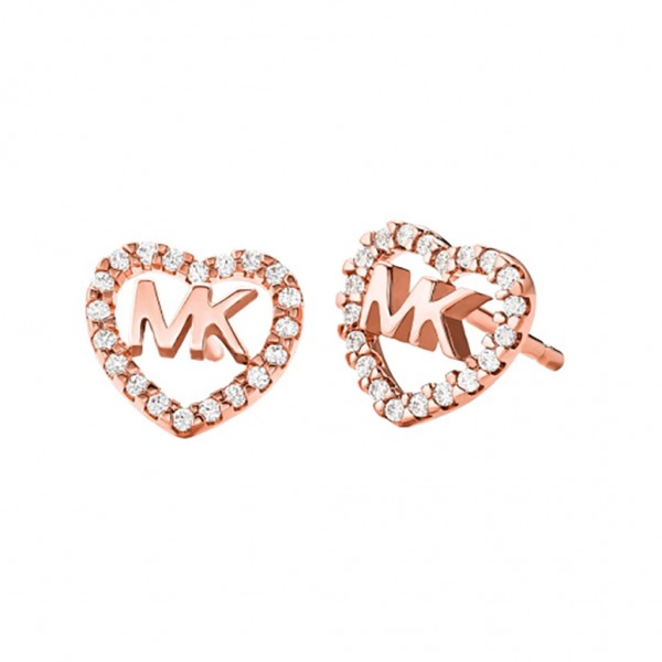 MICHAEL KORS Earring Heart Zircons | Rose Gold Plated 14K MKC1243AN791