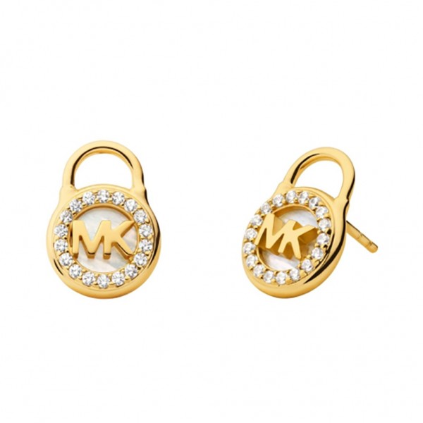 MICHAEL KORS Earring Premium Sterling Lock Zircons | Gold Plated 14K MKC1558AH710