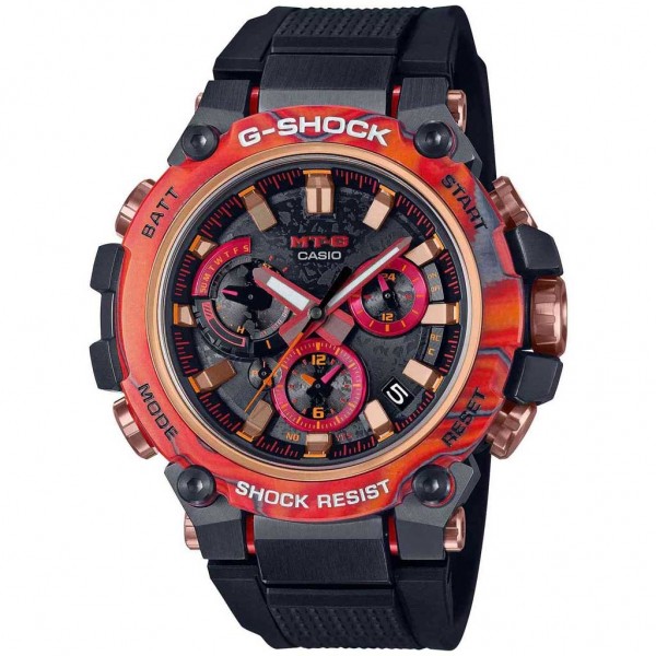 CASIO G-Shock MTG-B3000FR-1AER 40th Anniversary Flare Red Smartwatch Solar Tough Dual Time Black Rubber Strap Limited Edition