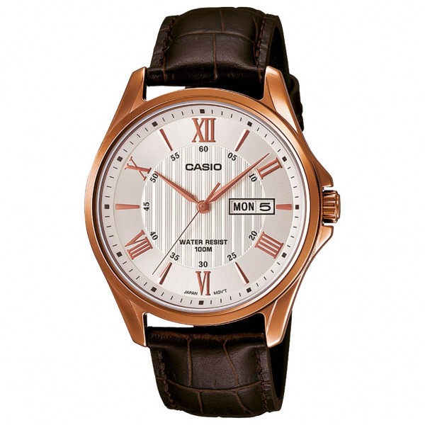CASIO Collection MTP-1384L-7AVEF Brown Leather Strap