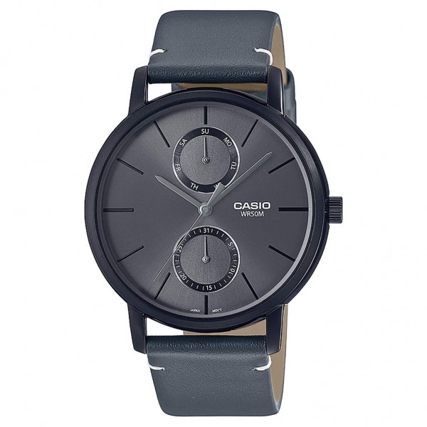 CASIO Collection MTP-B310BL-1AVEF Black Leather Strap