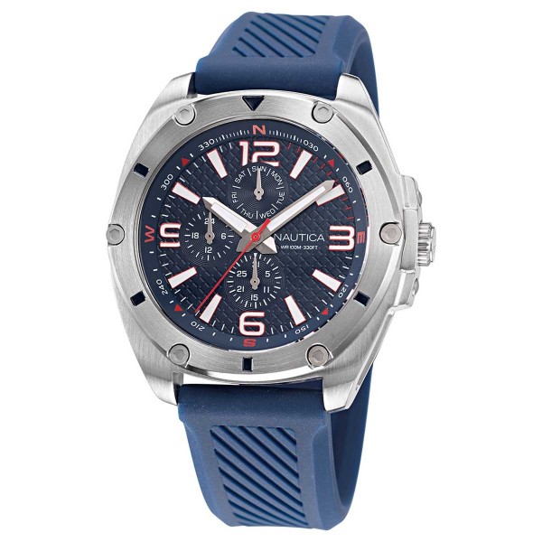 NAUTICA Tin Can Bay NAPTCS224 Multifunction Blue Silicone Strap