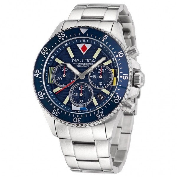NAUTICA Westport NAPWPS304 Chrono Silver Stainless Steel Bracelet