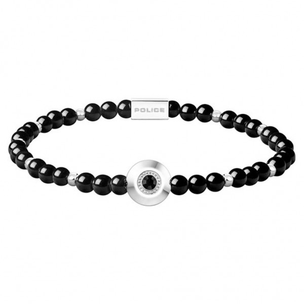 POLICE Bracelet Eyesight | Black Onyx - Silver Stainless Steel PEAGB0005101