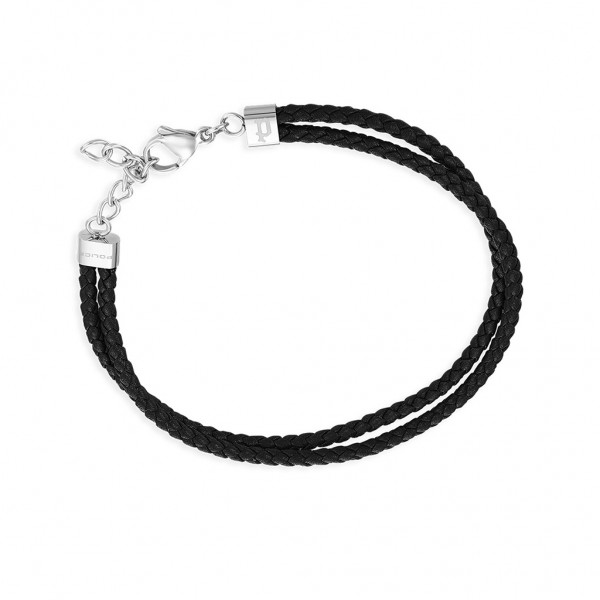 POLICE Bracelet Close Up II | Black Leather - Silver Stainless Steel PEAGB0008801
