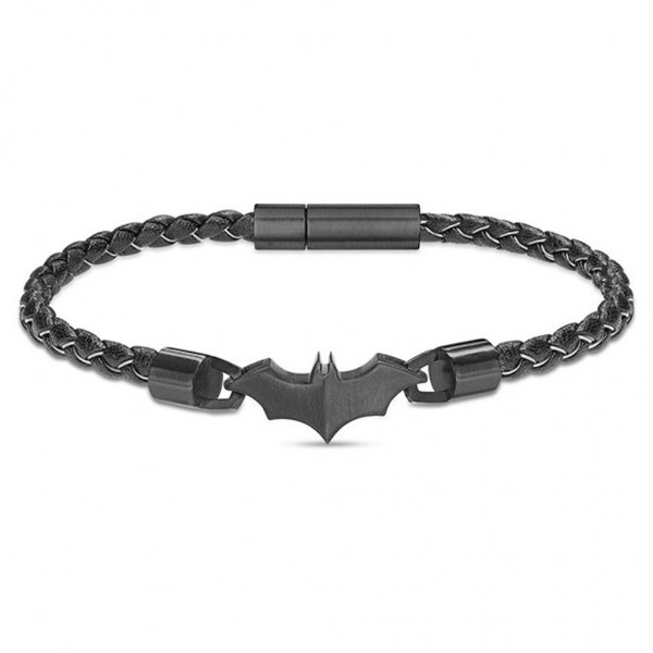 POLICE Bracelet Batman Batarang | Black Leather - Black Stainless Steel Limited Edition PEAGB0034701