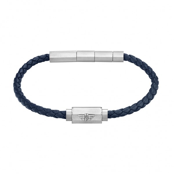 POLICE Bracelet Bolt | Blue Leather - Silver Stainless Steel PEAGB0035102