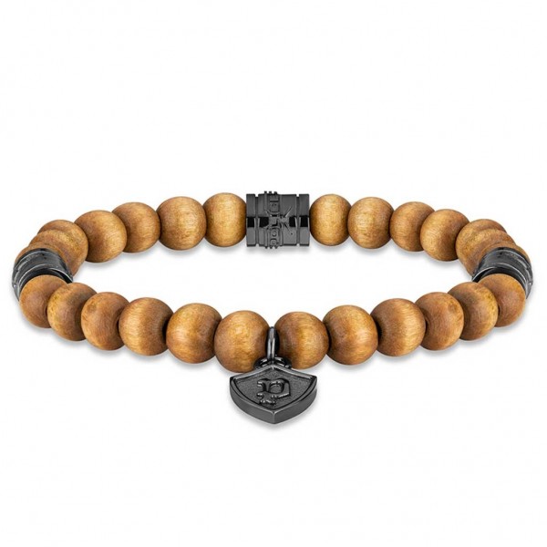 POLICE Bracelet Talisman Crest Beads | Anthracite Stainless Steel PEAGB2120118