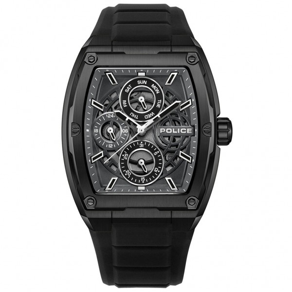 POLICE Creed PEWJQ0004501 Multifunction Black Silicone Strap