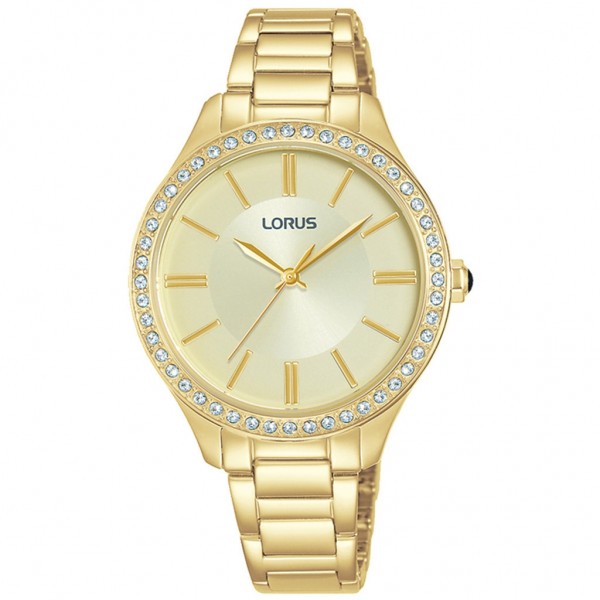 LORUS Classic RG232UX-9 Crystals Gold Stainless Steel Bracelet