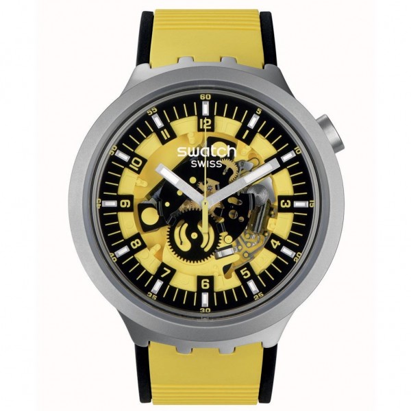 SWATCH Bolden Yellow SB07S109 Two Tone Silicone Strap