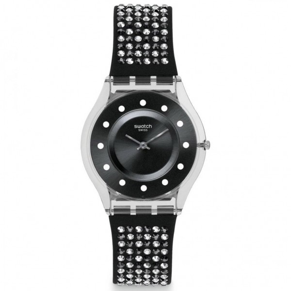 SWATCH Lights On SFM128 Black Combined Materials Strap