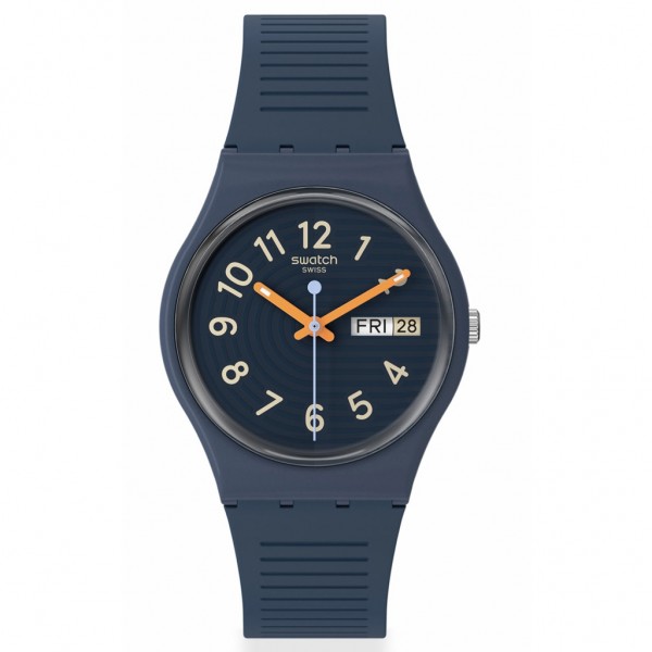 SWATCH Trendy Lines At Night SO28I700 Bioceramic Case - Blue BioSourced Material Strap
