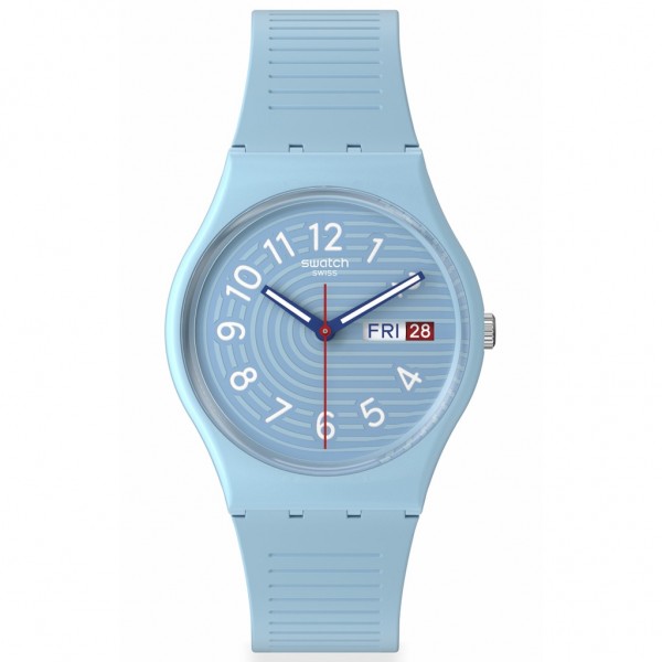 SWATCH Trendy Lines In The Sky SO28S704 Bioceramic Case - Light Blue BioSourced Material Strap