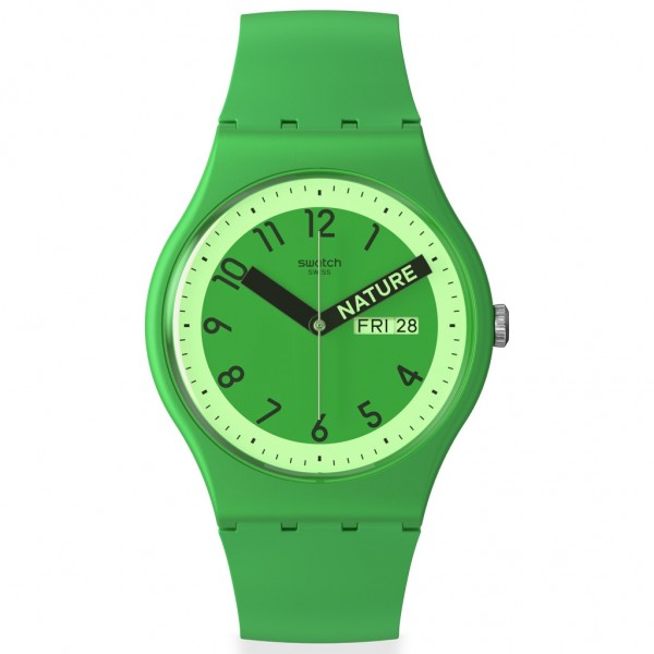 SWATCH Proudly Green SO29G704 Bioceramic Case-Green Silicone Strap