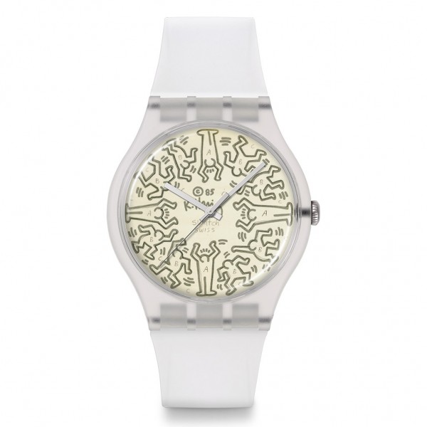 SWATCH From The Archive SO29Z145 Bioceramic Case-White Silicone Strap