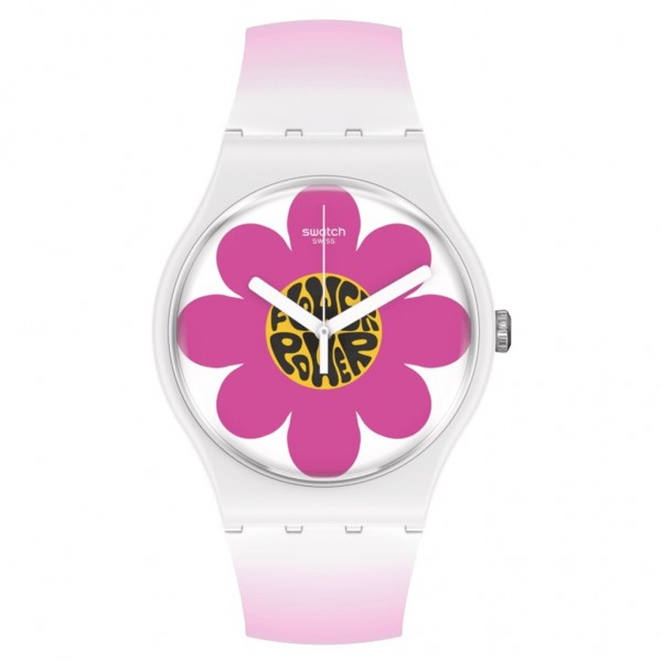 SWATCH Flower Hour SO32M104 Bioceramic Case-Two Tone BioSourced Material Strap