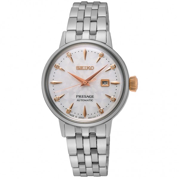 SEIKO Presage 'Clover Club' SRE009J1 Crystals Automatic Silver Stainless Steel Bracelet