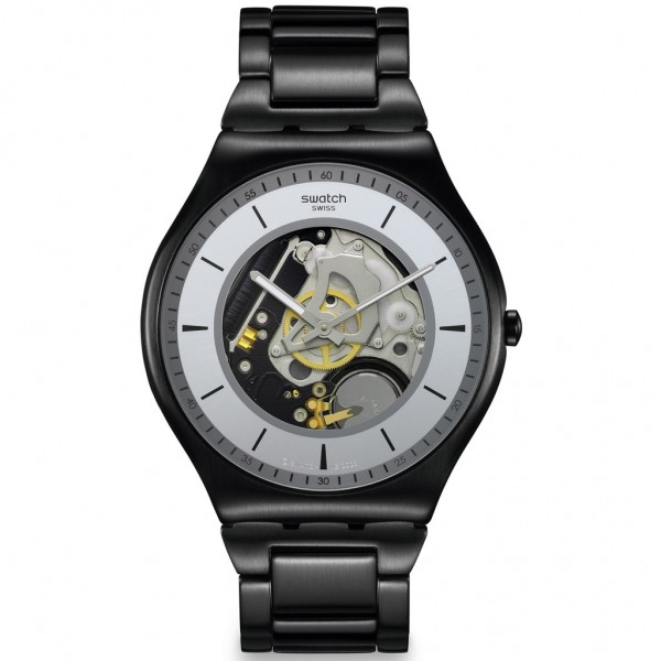 SWATCH Train The Hands SS07B113G Black Stainless Steel Bracelet