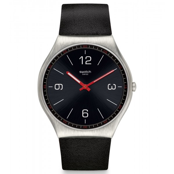 SWATCH SkinBlack SS07S100 Black Leather Strap